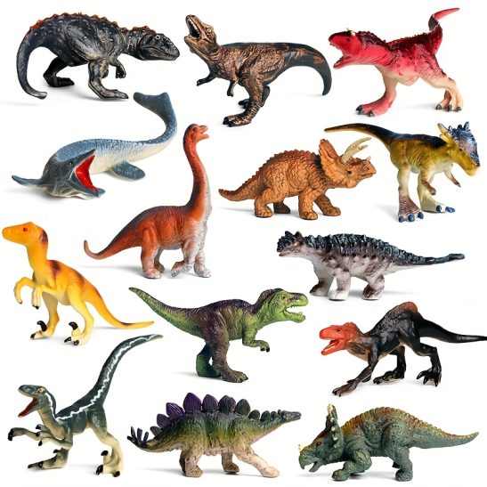 14pcs Medium Dinosaur Collection - Dinosaur Figurine - Ideal Present for Dinosaur Enthusiasts - Great for Party Favors, Learning Tools, Decorations, Birthday And Holiday Gifts