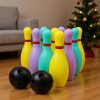 Color Bowling Outdoor Indoor Parent Child Interactive Puzzle Competition Sports Traditional Sports Toy Set, Suitable for Party Games